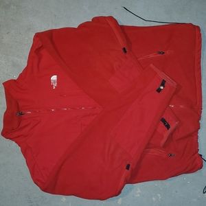 Mens red fleece The North Face zip up